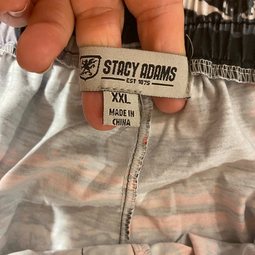 Stacy Adams Red, Black, and White Geometric Swim Shorts XXL (PE)